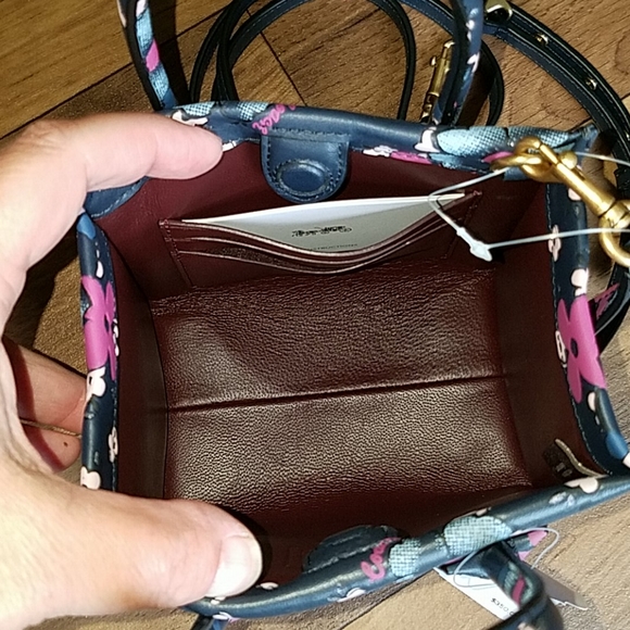 Coach Cashin Carry Tote 14 Blocked Floral / Blue - Picture 3 of 8